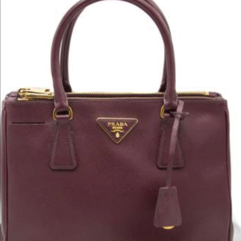 Prada galleria saffiano handbag. Merlot
